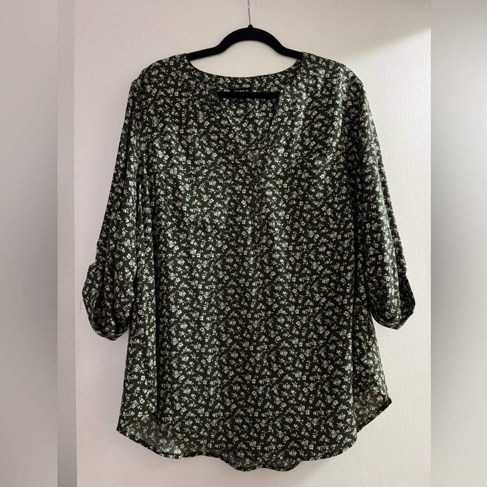 Floral Green Blouse